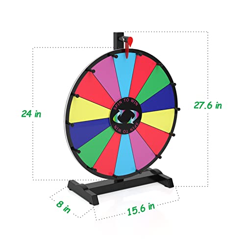 Hokut 24 inch Spinning Prize Wheel, 14 Color Slots Tabletop Spinner, Heavy Duty Base Roulette Wheel for Carnival, Trade Show, Win Fortune Spin Games - Thumbnail 3