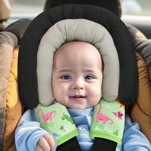 Image of COOLBEBE Car Seat Straps Shoulder Pads for Baby Kids, Super Soft Seat Belt Covers for All Car Seats /Pushchair /Stroller /High Chair