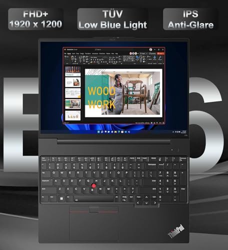 Image of Lenovo ThinkPad E16 Gen 2 Business AI PC Laptop (16 inch FHD+ Anti-Glare, Intel Core Ultra 7 155U (Beat i7-1355U), 64GB DDR5 RAM, 2TB SSD) Backlit, Fingerprint, Webcam, Ethernet, Win 11 Pro, Black