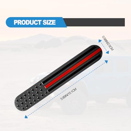 Image of 2 Pcs USA American Metal Flag Auto Fender Emblem 3D US Car Decals USA Black Metal Patriotic Badges for Auto SUV Truck Motorcycle Bumper Window Fender Accessories(Red)