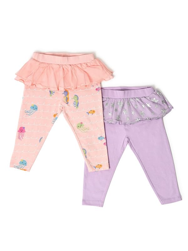 Image of Mi Arcus Printed Legging with Ruffles Tutu Skirt for Baby Girl Pack of 2