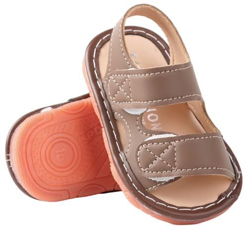 Image of Baby Boys Girls Squeaky Sandals Summer Closed-Toe Anti-Slip Premium Rubber Sole Toddler First Walkers Shoes