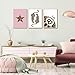Set of 3 Preppy Cheetah Wall Art Trendy Pink Leopard Canvas Prints Star Lucky 8 Ball Posters Aesthetic Wall Decor Pictures for Girly Bedroom Apartment Dorm Unframed 12x16in