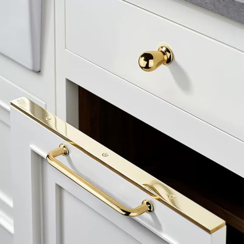SYZOW 6 Stück Möbelgriffe Gold 128mm Lochabstand Schubladen Griffe für Küchenschränke Gold Schrankgriffe Schubladengriffe Türgriffe für Küchenschränke