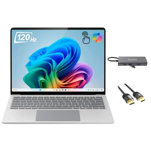 Image of Microsoft Surface Laptop 7 Copilot+ PC, 13.8 inch HDR Touchscreen, 10-Core Qualcomm Snapdragon X Plus, Qualcomm Adreno GPU, 16GB RAM, 512GB SSD, WiFi 7, Backlit, 11-in-1 Hub, HDMI Cable, Win 11, Platinum