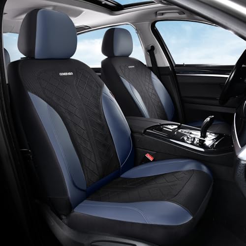 Image of Coverado Car Seat Covers Full Set, Leather Seat Covers, Waterproof Automotive Protectors 5-Seat, Luxury Universal Fit Seat Covers for SUV, Truck, Sedan and Most Vehicles All-Weather