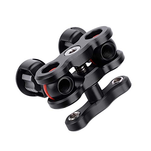 Camera Magic Arm Mount, 180 Degree Rotatable Dual Ball Head DSLR Camera Supports for LCD Monitor, Black - Image 2