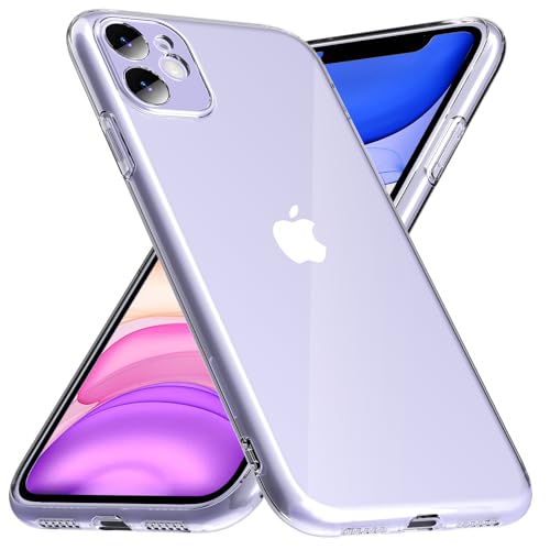 caslord Funda para iPhone 11 Transparente Case [Anti-Amarillo] [Ultra Delgado] [Protección contra caídas] Suave TPU Caso Delgada Anti-Choques Cover - Clear