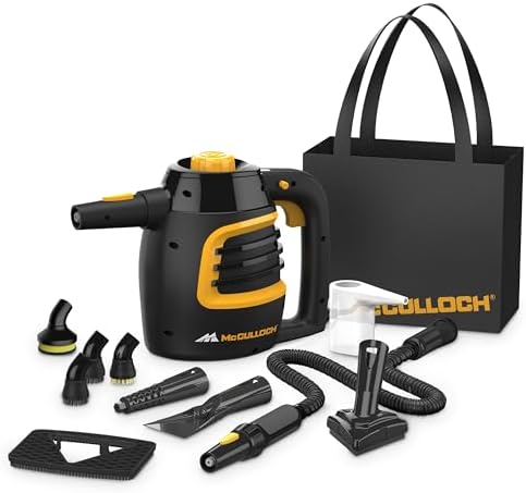 McCulloch MC1230 Handheld Steam Cleaner, 10 Minute Runtime, 11 Ac...