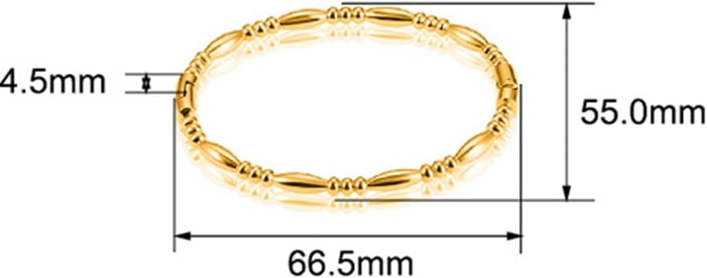 Jude Jewelers Stainless Steel Classic Plain Water Drop Beads Style Open Clasp Bangle Bracelet - Image 2