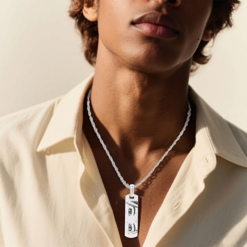 Custom Eye Necklace Picture Pendant Personalized Necklace for Men Women Picture Chain Unique Jewelry for Couples Him Her Valentines Anniversary Christmas Birthday3