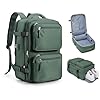 Mochila de Viagem Expansivel Avião Grande Feminina,Mochila Executiva Masculina Impermeável Reforçada para Notebook,Casual Esportes Escola Presente (Verde-escuro)