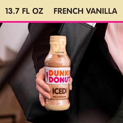 Dunkin' French Vanilla Iced Coffee Bottles, 13.7 fl oz, 12 Pack