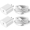 Cargador de carga rápida para iPhone 17 16 15, paquete de 2 unidades, 20 W, USB C, cargador de pared de viaje, bloque de enchufe, cable de carga para iPhone 17 Air/17 Pro/17 Pro Max/16 Pro/16 Pro Max