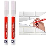 【Potente función de reparación】Los bolígrafos blancos de lechada ayudan a cubrir las articulaciones manchadas entre azulejos,restaurar o cambiar el color de las líneas de lechada de azulejos,y evitar que se manchen más.