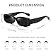 kimorn Retro Rectangle Sunglasses for Women Men Thick Frame Sun Glasses UV Protection Shades K1703 (Black)