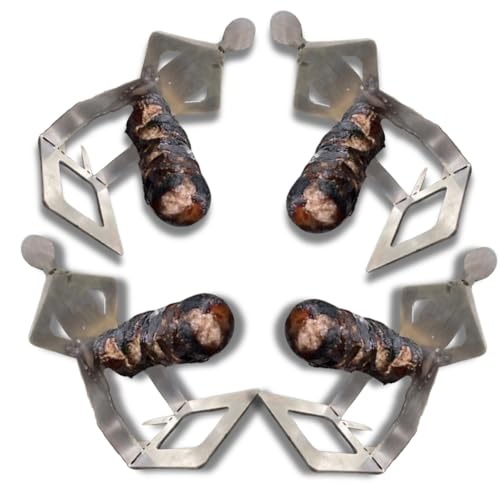 4 Pcs Funny Hot Dog Sausage Stand Holder,Portable BBQ Barbecue Rack Stainless Steel Roaster Rack Stand BBQ Tools Kitchen Stainless Steel Gifts for Men Novelty Hotdog Z1