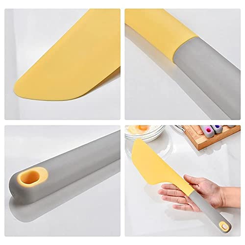 Image of Baskety Silicone Spatula Multipurpose Kitchen Baking Tool for Cake, Cream, Butter & Mixing Silicone Utensil (Yellow, Pack of 1)
