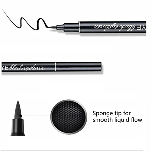 Liquid Eyeliner Waterproof Matte Eyeliner Pencil Black, Eye Make-Up Pen Primer The Quick Flick Eye Liner Stencil With Waterline Felt Tip Long-Lasting For Beginners (BLACK) - Image 4
