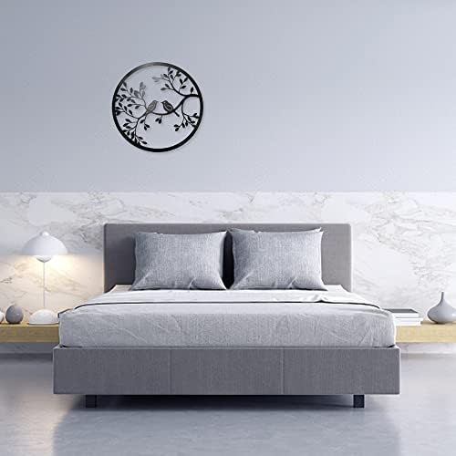 hocadon Metal Bird on Tree Wall Hanging Metal Bird Silhouette for Wall Decor Tree Art Metal Bird Garden Wall Art Signs for Gift, Present, Home Decor(28 cm/11inch in Diameter)