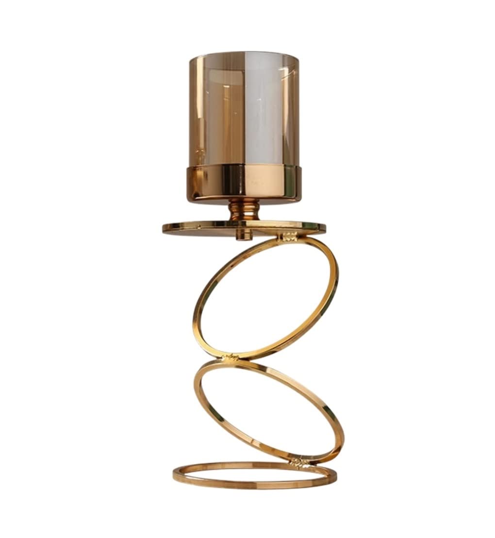 metal candlesticks, Candelabra Candle Holder Stand Vintage Metal Pillar Candlestick With Glass Cup Decorative Tea Light For Wedding Party Candl