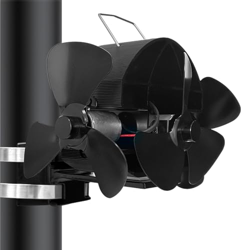macto Ventilador de estufa accionado por calor, ventilador de estufa ardiente para chimenea, ventilador accionado por calor, funcionamiento silencioso, accesorios para estufa de leña, chimenea