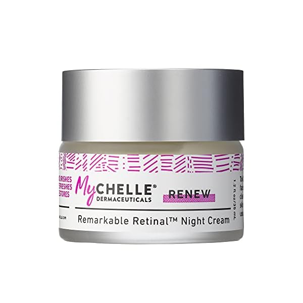 MyChelle-Dermaceuticals-Remarkable-Retinal-Night-Cream-1-Fl-Oz-Rich-Moisturizer-with-Potent-Vitamin-A-Hydrate-and-Reduce-the-Appearance-of-Fine-Lines-and-Wrinkles MyChelle Dermaceuticals Remarkable Retinal Night Cream Nutrient-Rich Moisturizer with Vitamin A Retinaldehyde for All Skin Types, Cruelty Free, Vegan, White, 1.2 Fl Oz