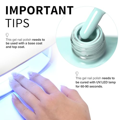 Image of CANNI 9ml Soft Iceberg Blue Gel Nail Polish, High Gloss UV LED Soak Off Gel
