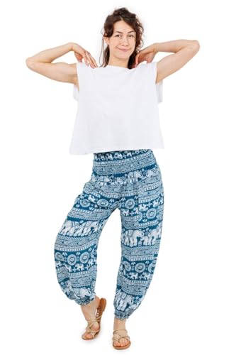 Pantalon fluide femme Elephaya bleu pour vos moments de détente et voyages d'été