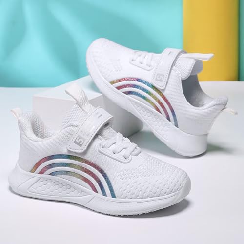 Girls Running Shoes Lightweight Kids Shoes Non-Slip Black Sneakers Comfortable Athletic School Breathable Girls Sneakers Little Big Size2