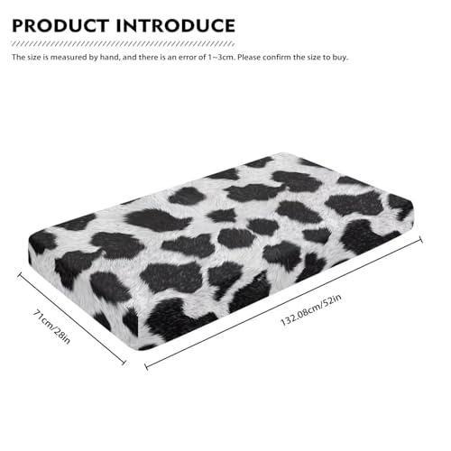 Image of Cow Print Baby Crib Sheets for Boys Girls Cribs Sheet Nursery Bedding Set Fitted Breathable Crib Mattress Cover Nursery Decor Toddler Gifts, 25x52 inch, Machine Washable