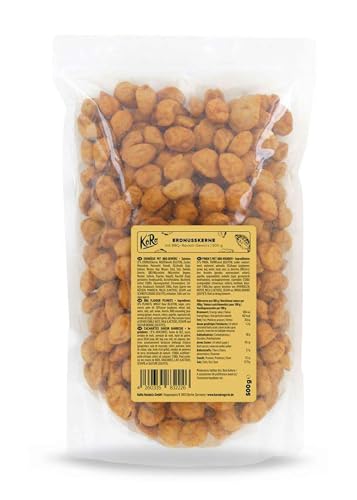 KoRo - Erdnüsse mit BBQ-Gewürz 500 g - Snack mit knusprigem Teigmantel