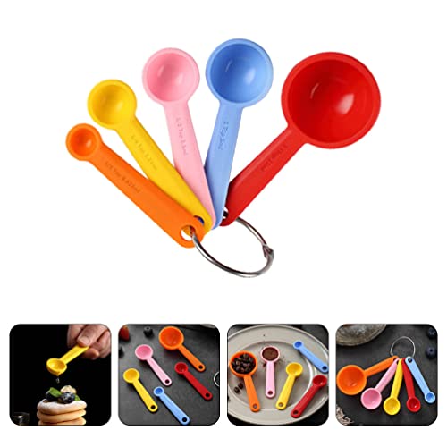 Yardwe 5Pcs Baking Measuring Spoon Silicone Measuring Cup Set For Cooking Baking Food Teaspoon Tablespoon Set For Measuring Dry Liquid Ingredients (Random Color) #TOP6