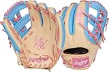 Rawlings | Heart of The Hide Series Baseball Glove | 11.5' | RHT | Pro I-Web | Camel/Columbia Blue/Pink