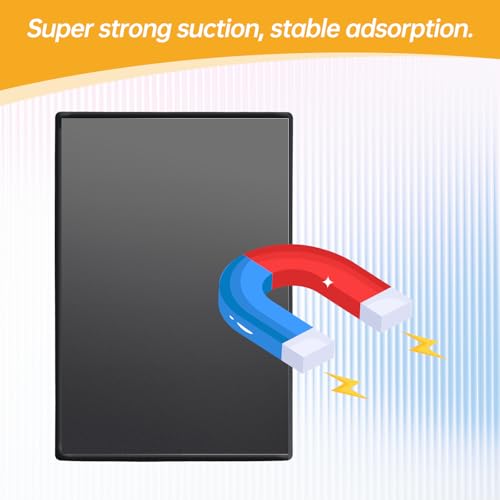 FRETONBA 15 Stück Magnet Bilderrahmen, 16,5 x 11,5 cm Fotomagnete Selbst Gestalten, Kühlschrankmagnete Fototaschen für Fotos Postkarten, Schwarz