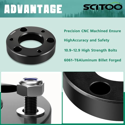 Image of SCITOO 2 inch Front Level Lift Kits 2007-2024 for GMC Sierra | Forged Strut Spacer 2007-2024 for Tahoe Avalanche Silverado 1500 Suburban 1500 Sierra 1500 Yukon XL 1500