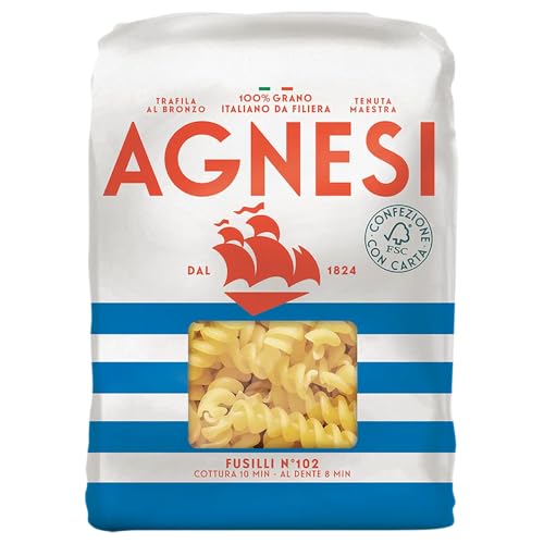 Agnesi Fusilli n°102 Pasta di Semola di Grano Duro Trafilata al Bronzo 500g