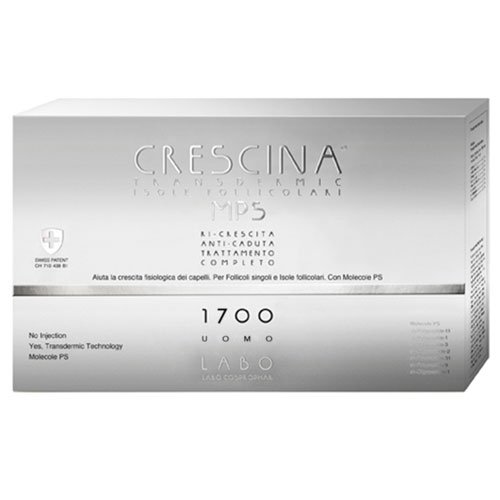 LABO CRESCINA TRANSDERMIC MPS ISOLE FOLLICOLARI TRATTAMENTO COMPLETO RI-CRESCITA + ANTI-CADUTA 1700 Cura Capelli Uomo 10+10 Fiale