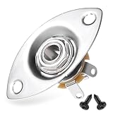 Guitar Output Jack Plate 6.35mm Electric Guitar Input Jack 1/4' Oval Guitar Jack Guitar Jack Plate Output Plug Socket for Mono Electric Guitar