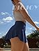 RIOJOY Tennis Skirts for Women with Pockets Inner Shorts Cross High Waisted Golf Athletic Running Workout Sports Outfits(A# V-Waist Navy-Blue,M)