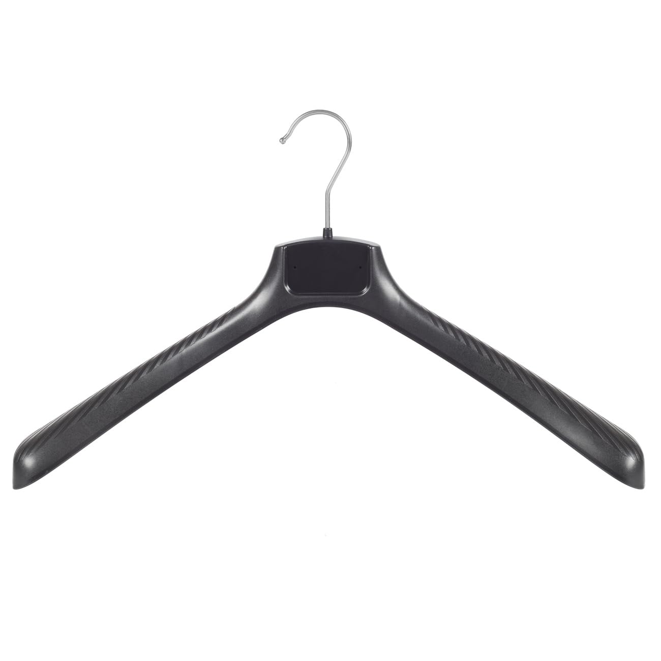 Cintre à vêtements, Robe, Manteau, Veste, Lot de 10 pièces, Plastique, Noir, Épaules Larges, Crochet tournant à 360°, 48 cm (FG48_00/10)