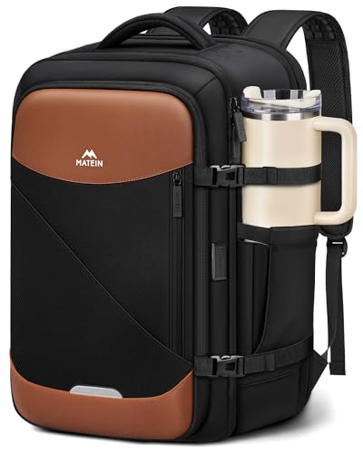 MATEIN Mochila Spirit Airlines para itens pessoais, 45 x 35 x 20 cm, com porta USB C, aprovada por companhias aéreas, mochila de viagem para laptop de 43.2 cm, à prova d'água, bagagem TSA sob o