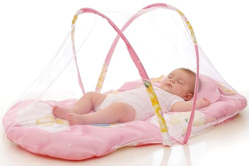 Pliable Moustiquaire, Portable Netting Pliable, Fetting for Summer Travel Netting Children, pour Voyage ou été à la Maison - Pink