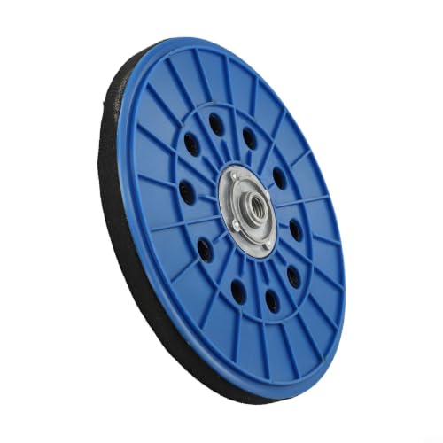 Almohadilla de respaldo para lijadora de paneles de yeso de 210 mm, disco de lijado de 10 agujeros de 9 pulgadas con rosca de 14 mm para lijadoras de cable sin polvo, placa de pulido azul