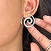 Sterling Silver Simple Spiral Earrings, Handmade Minimalist Rustic Tribal Thick Swirl Hoop for Women or Men, 7/8 inches Medium size Coil Earrings