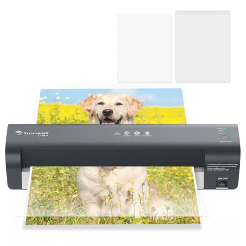 Bonsaii A3 Laminiergerät & A4 Laminierfolien Set – Schnelles Aufwärmen, 80-125 Mikron, 100 Folien, Für Schule, Büro und Heimgebrauch (L318-A + LP100-A4)