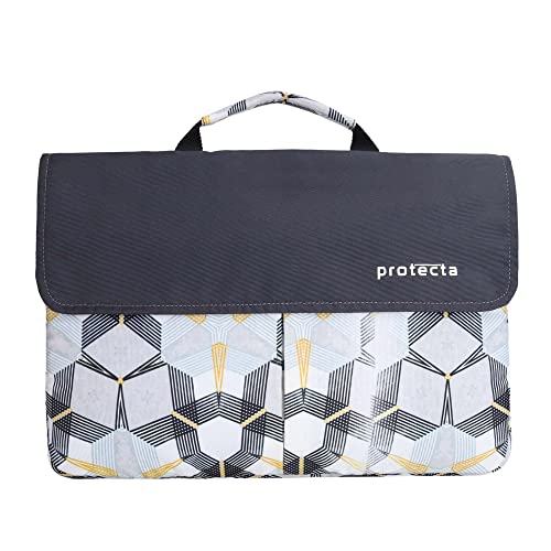 Protecta Charlie 14.1 Inch Stylish Laptop Bag for Women & Men, Ideal as Office Hand Bag or as Sling Bag Soft Velvety Interiors & Water Repellent Outer Fabric - (Compass Print)