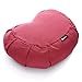BODYMATE Halbmond Yogakissen 42cm lang 30cm breit und 15cm hoch Red-Wine mit Buchweizen-Spelz Füllung – Maschinenwaschbarer Bezug aus 100% extra Dicker Baumwolle – Meditationskissen – Sitzkissen