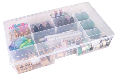 Image of ArtBin 6980AG XL Solutions Box with Dividers, Art & Craft Organizer, [1] Plastic Storage Case, Clear