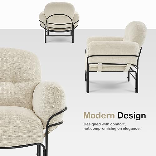 Sillón Chenille Beige miniatura 5